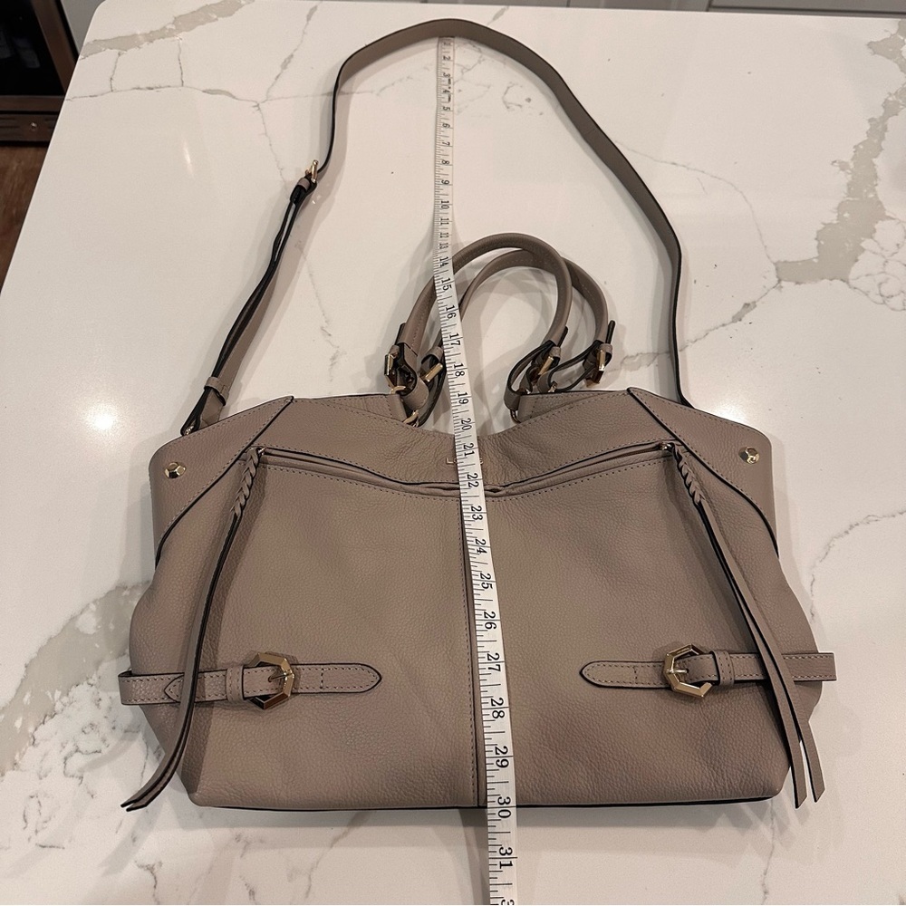 LODIS NWT Nikki Pebbled Leather Satchel Shoulder Bag Crossbody Purse Ash Gray - Picture 14 of 16